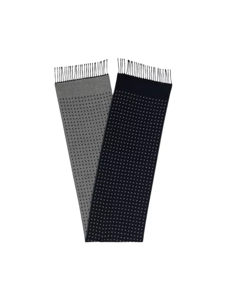 Szal Brooks Brothers wełniana w grochy niebieska