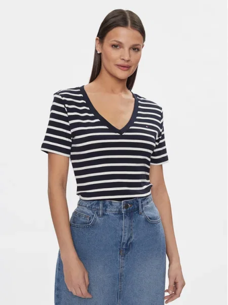 TOMMY HILFIGER Póló CODY tengerészkék / rikító piros / fehér sötétkék