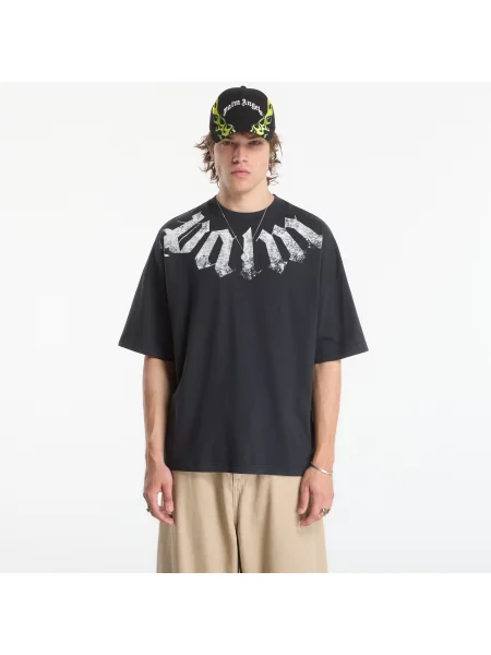 Tricou Palm Angels Big Neck Logo Loose Tee Black/ Off White XL alb