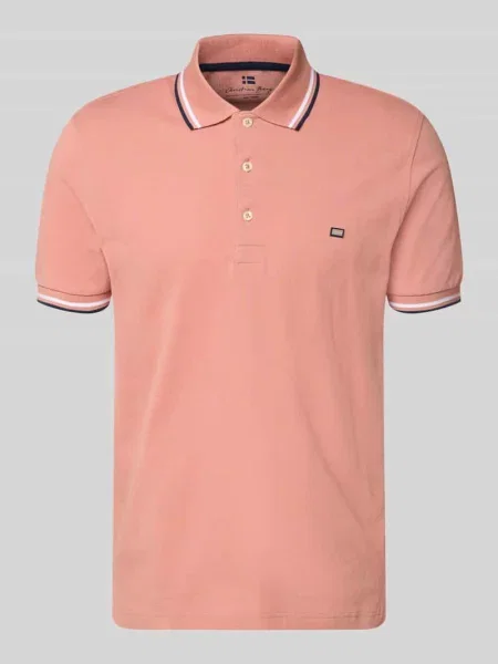 Koszulka polo w kroju regular fit z kontrastowymi paskami Christian Berg Men