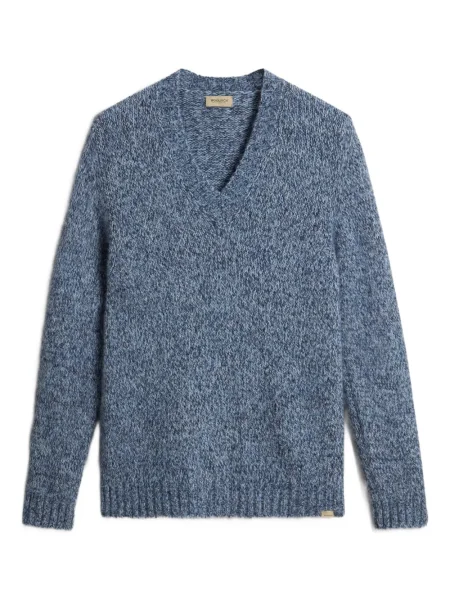 Pulover Woolrich cu decolteu în V albastru