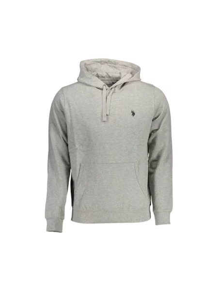 Bluza z kapturem U.s Polo Assn. z kapturem z logo szara