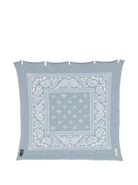 Fular Barrie cu imagine cu model paisley albastru