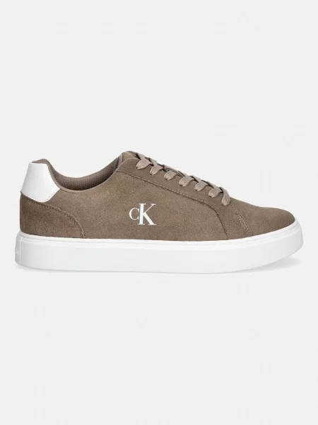 Sneakersy Calvin Klein Classic Cupsole Laceup Su Tmavo béžová