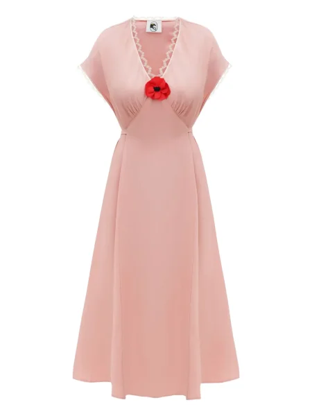 Rochie midi Sleeper până la genunchi de costum roz