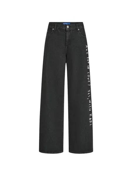 Blugi cu picior larg Karl Lagerfeld Jeans negru