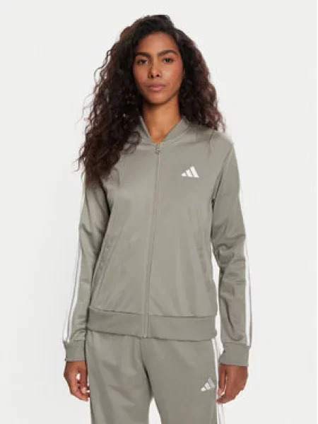 Prugasti sportski komplet Adidas Sportswear zelena