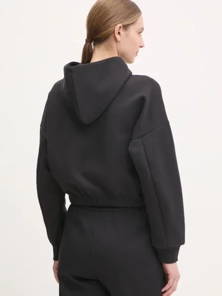 Adidas felső Future Icons női nyomott mintás kapucnis fekete
