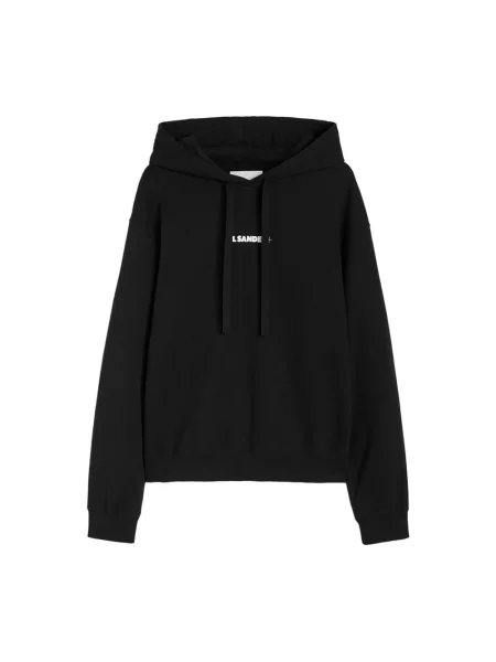 Bluza z kapturem Jil Sander z kapturem z nadrukiem czarna