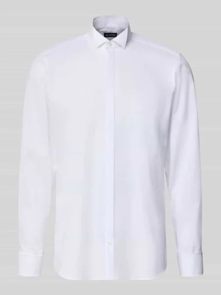 Koszula smokingowa o kroju slim fit z popeliny z dodatkiem streczu Olymp Level Five biała