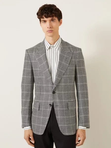 Tom Ford Sako Shelton Extra Slim Fit / krémová / tmavě šedá černá