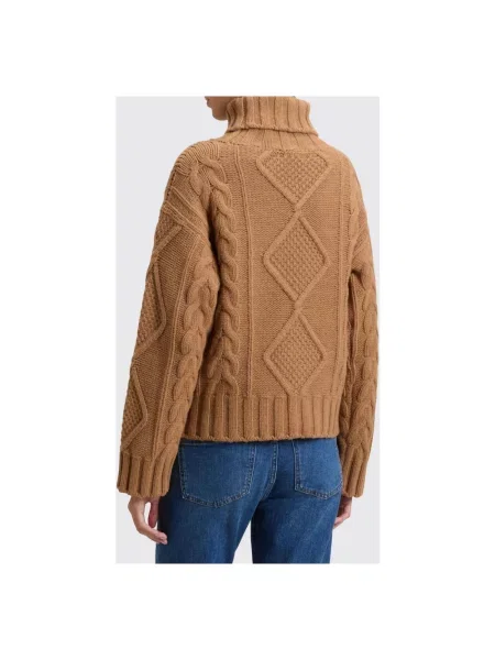 Sweter z golfem Woolrich brązowy