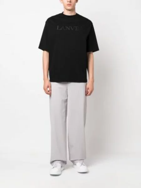 Marškinėliai Lanvin su aplikacija juoda