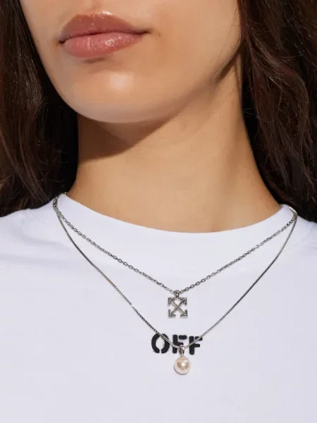 Colier Off-white cu perle alb
