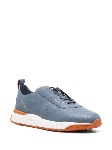 Sneakerși Santoni din piele albastru