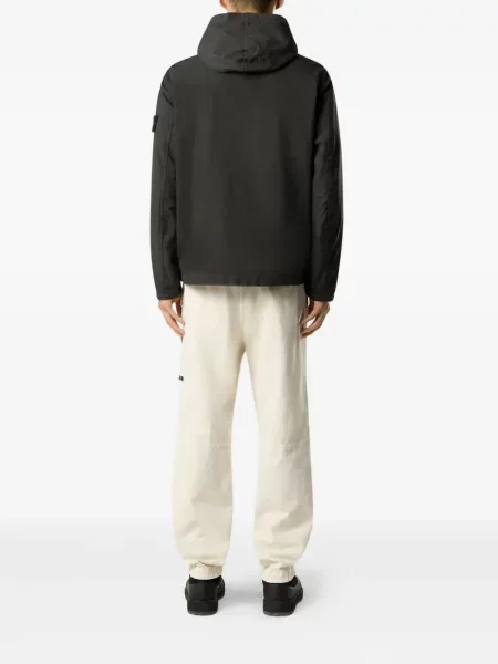 Geacă Stone Island cu glugă cu strasuri negru