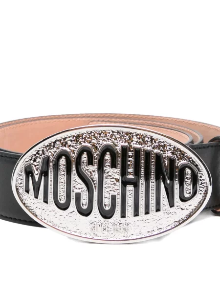 Curea Moschino din piele cu cataramă negru