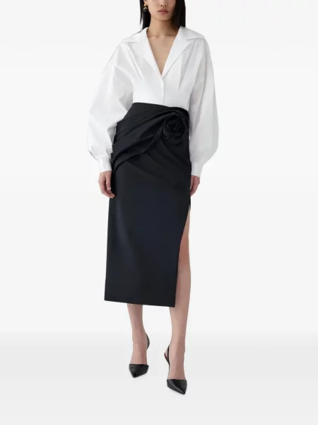 Fustă midi Carolina Herrera drapată negru