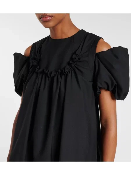 Rochie midi Noir Kei Ninomiya de lână până la genunchi de costum negru