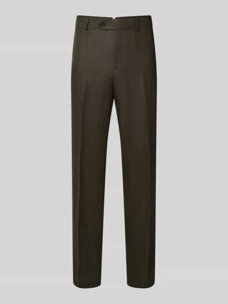Spodnie garniturowe w kroju regular fit z czystego lnu model BAILEY' Selected Homme