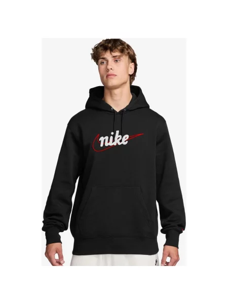 Bluza z kapturem Nike Sportswear Club Fleece Logo czarny czerwony XS biały