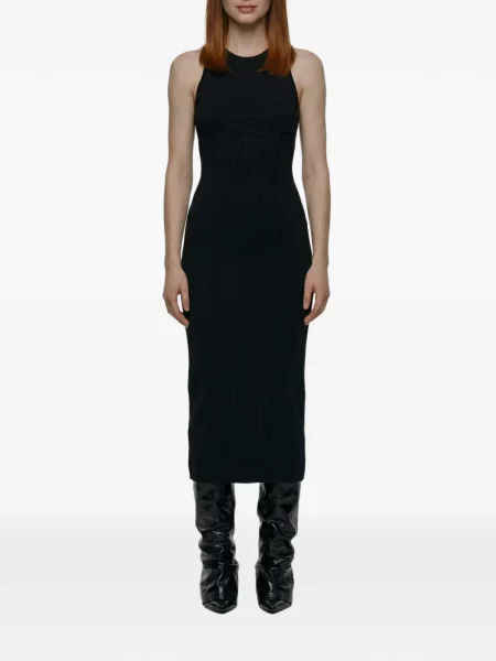 Rochie The Attico cu decolteu rotund negru