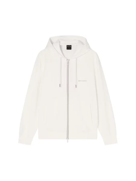 Bluza rozpinana z zamkiem błyskawicznym dwustronnym model FELPA' Armani Exchange beżowa