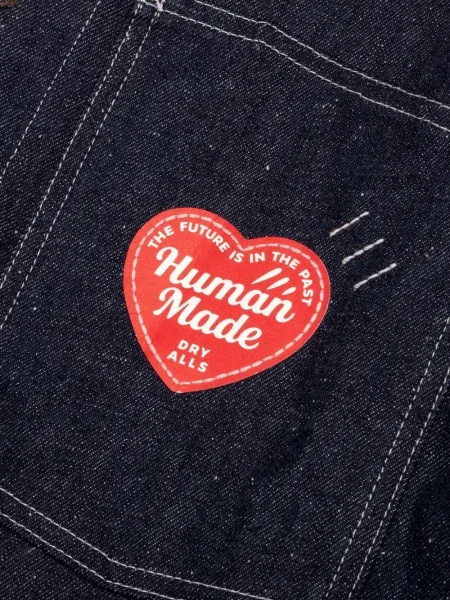 Дънково яке Human Made със сърца синьо