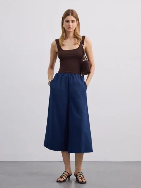 Mohito Culotte kelnės tamsiai mėlyna
