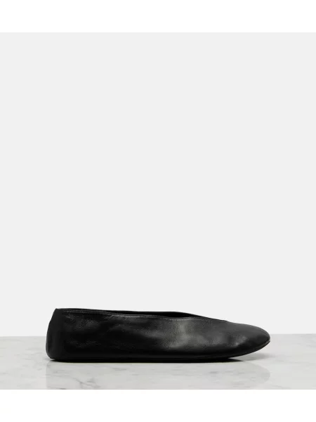Balerini The Row din piele negru