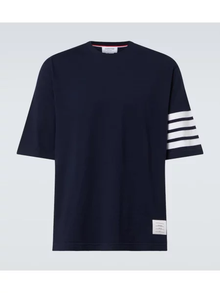 Tricou Thom Browne din jerseu albastru