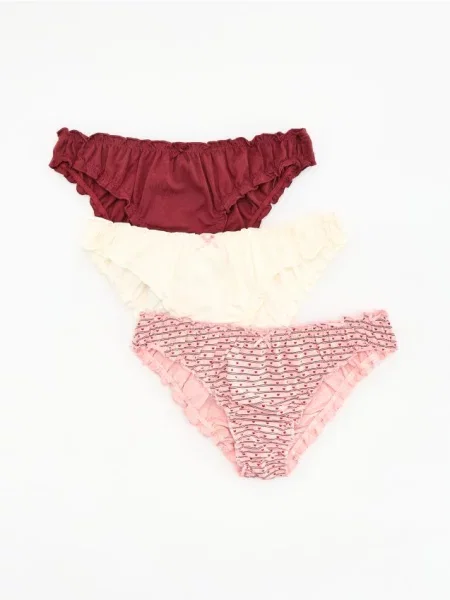 Reserved Set de 3 perechi de chiloți brazilieni cu roz