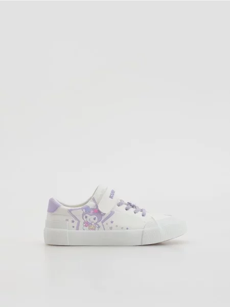 Reserved Adidași Kuromi din piele ecologică alb
