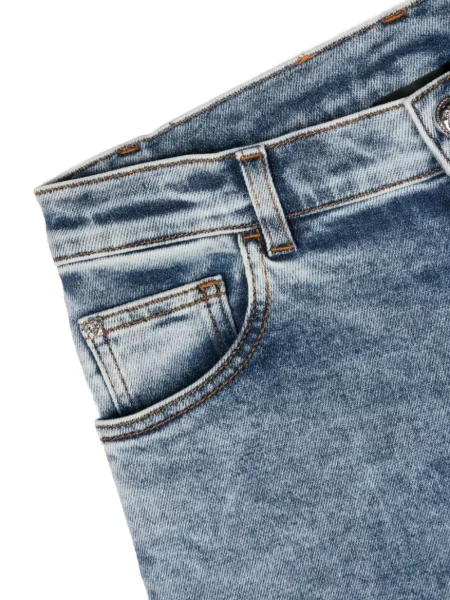 Jeansy straight leg dziecięce Versace niebieskie
