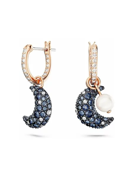 Kolczyki Swarovski asymetryczne różowe