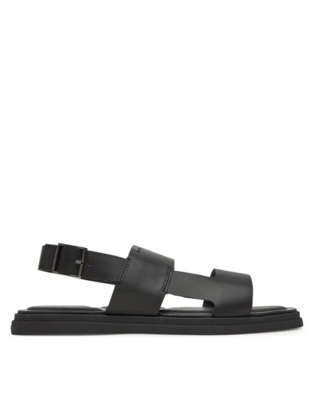 Кожени сандали Calvin Klein BACK STRAP W/ BUCKLE мъжки черно