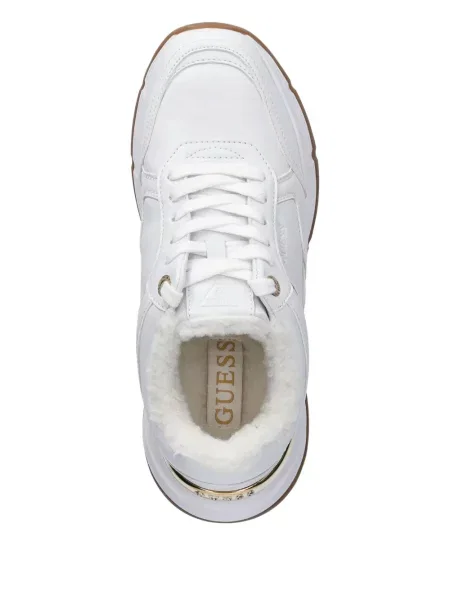 Blană artificială sneakerși Guess alb