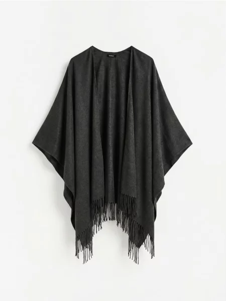 Reserved Poncho cu adaos de gri-închis gri