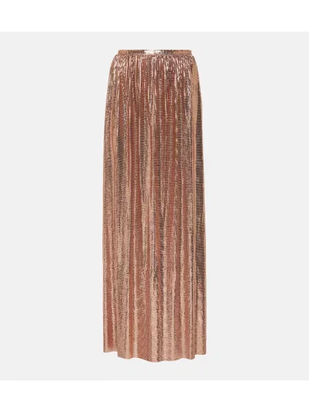 Maksi spódnica maxi Rabanne z siateczką różowa