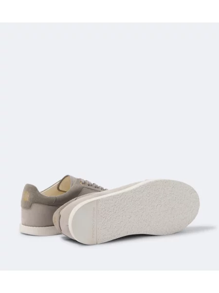 Sneakerși Brunello Cucinelli din piele de căprioară gri