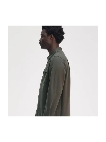 Geacă Fred Perry din țesătură twill verde