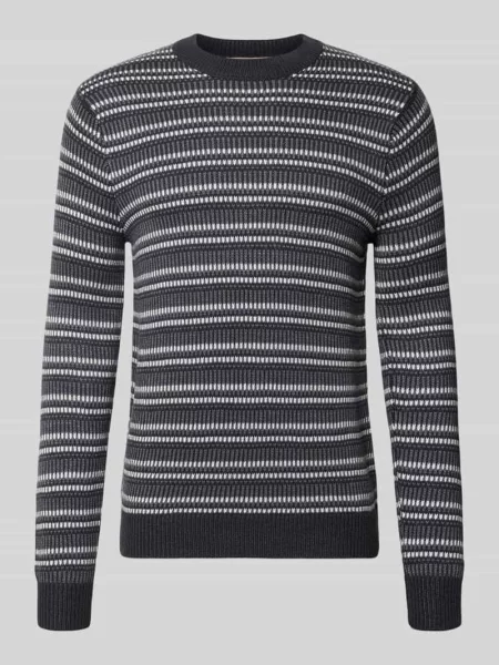 Sweter z dzianiny z mieszanka bawełny w kroju regular fit Only & Sons granatowy