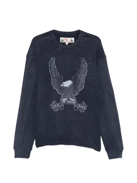 Lung tricou One Of These Days tricotate cu imagine albastru