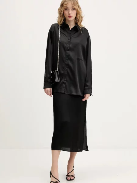 Karl Lagerfeld Jeans koszula relaxed z kołnierzykiem klasycznym czarny