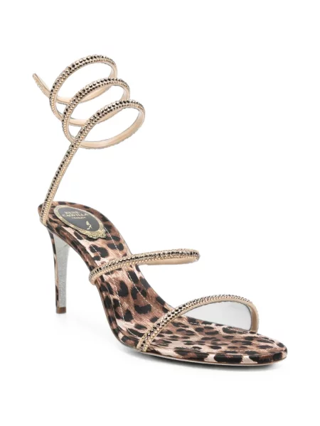 Sandale Rene Caovilla cu imagine cu model leopard maro