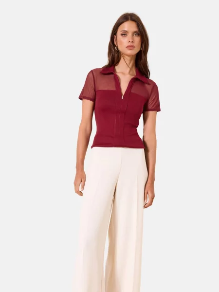 Lipsy Tricou burgundy roșu