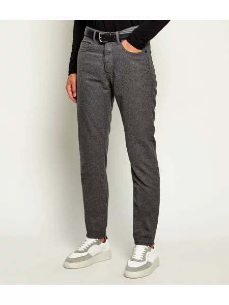 Karl Lagerfeld Pantaloni chino Jim cu adaos de lână | Tapered fit | mid waist gri
