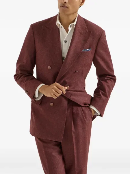 Sacou Brunello Cucinelli de lână roșu