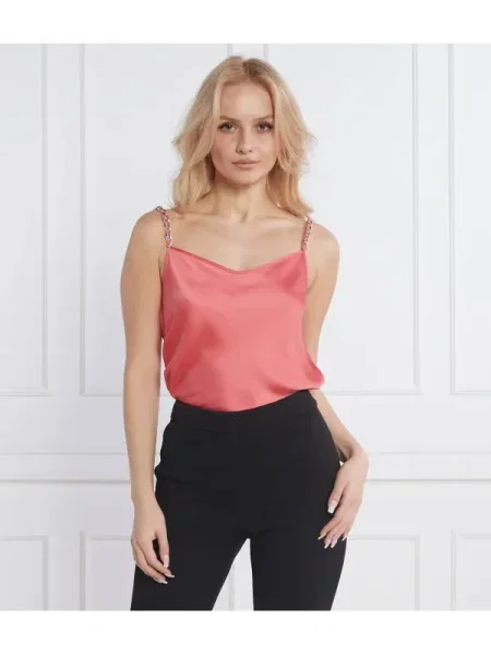 Top Hugo din satin roz