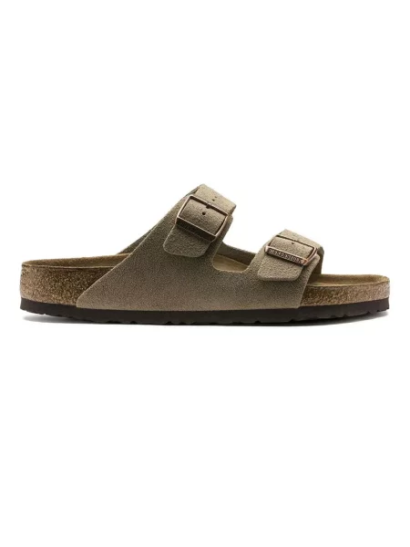 Klapki Birkenstock zamszowe beżowe